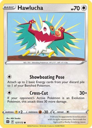 Hawlucha 127/172  - Reverse Holofoil SWSH09 Brilliant Stars - Common