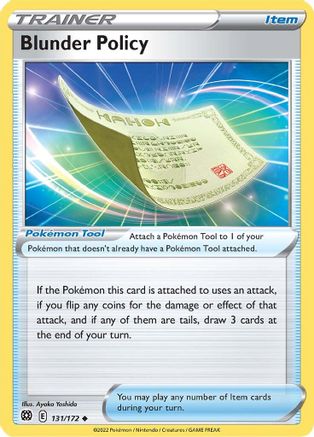 Blunder Policy 131/172  SWSH09 Brilliant Stars - Uncommon