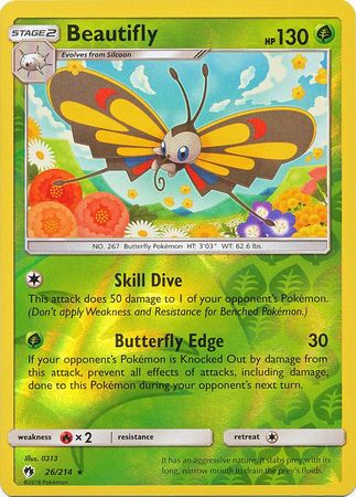 Beautifly - 26/214 - Rare - Reverse Holofoil