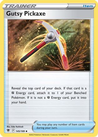 Gutsy Pickaxe 145/189  - Reverse Holofoil SWSH10 Astral Radiance - Uncommon