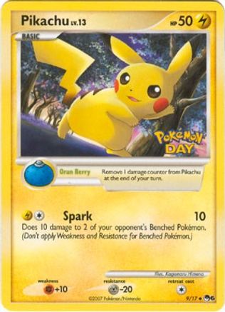 Pikachu (Pokemon Day Stamped) 009  POP Series 6 - Common