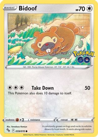 Bidoof 059/078  Pokemon GO - Common