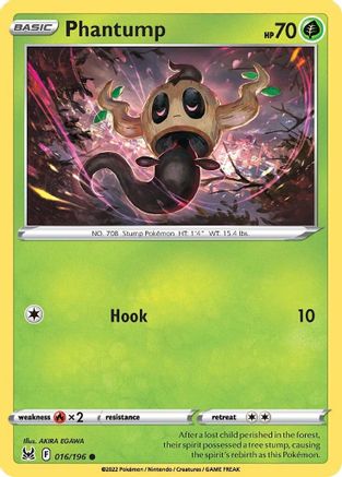 Phantump 016/196  SWSH11 Lost Origin - Common