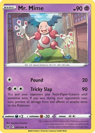 Mr. Mime 067/196  SWSH11 Lost Origin - Rare