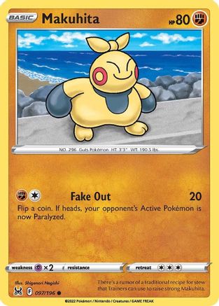 Makuhita 097/196  - Reverse Holofoil SWSH11 Lost Origin - Common