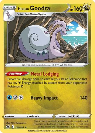 Hisuian Goodra 134/196  - Holofoil SWSH11 Lost Origin - Holo Rare