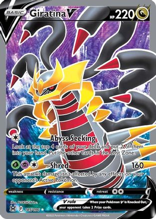 Giratina V (Full Art) 185/196  - Holofoil SWSH11 Lost Origin - Ultra Rare