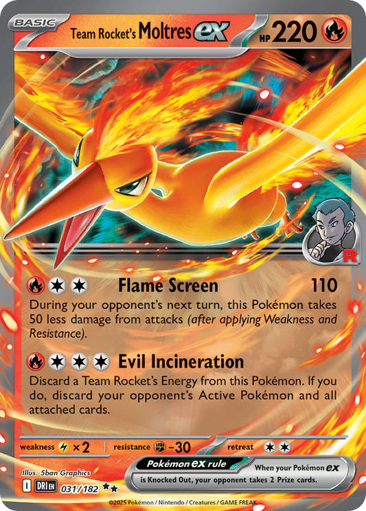 Team Rocket's Moltres ex - 031/182 - Double Rare