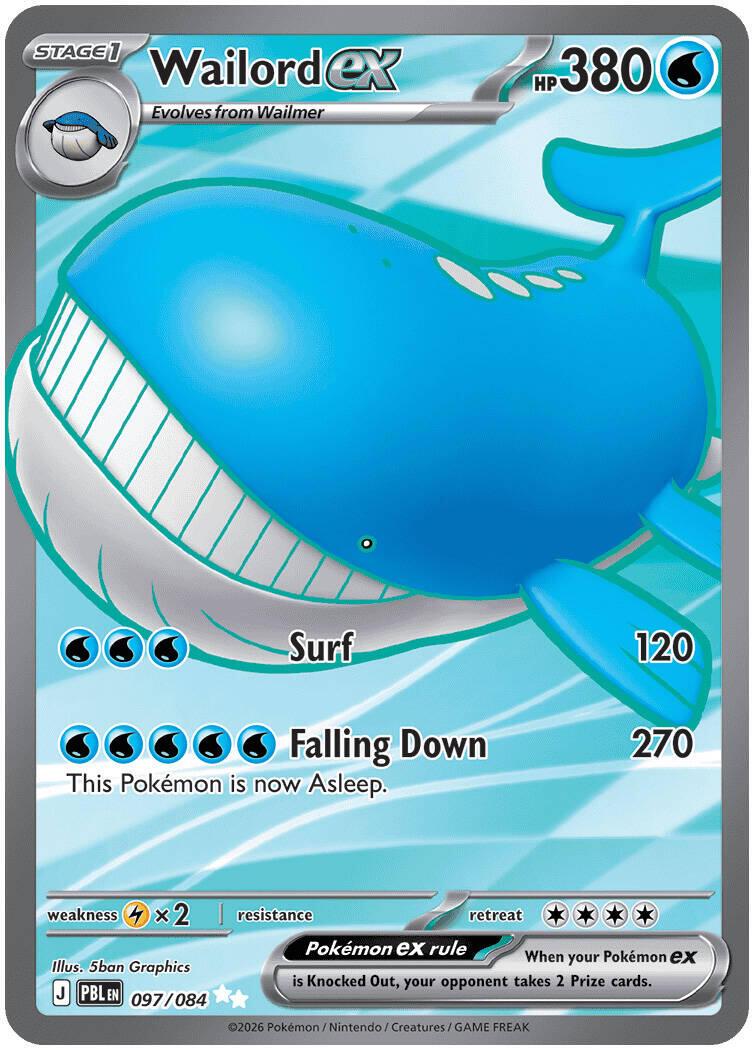 Wailord ex 097/084  - Holofoil ME05 Pitch Black - Ultra Rare