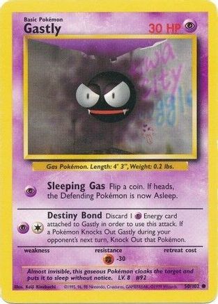 Gastly 050/102  Base Set - Common