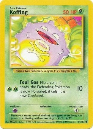 Koffing 051/102  Base Set - Common