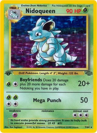 Nidoqueen (7) 007/64  - Unlimited Holofoil Jungle - Holo Rare