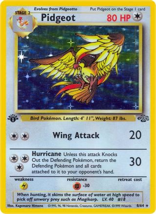 Pidgeot (8) 008/64  - Unlimited Holofoil Jungle - Holo Rare