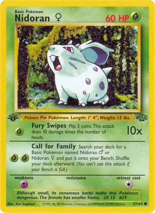 Nidoran F 057/64  - 1st Edition Jungle - Common