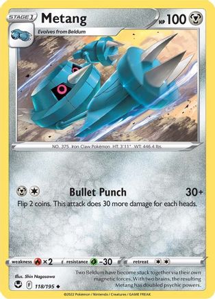 Metang 118/195  SWSH12 Silver Tempest - Uncommon