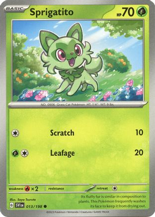 Sprigatito 013/198  - Reverse Holofoil SV01 Scarlet & Violet Base Set - Common