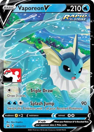 Vaporeon V SWSH150  - Holofoil Prize Pack Series Cards - Promo