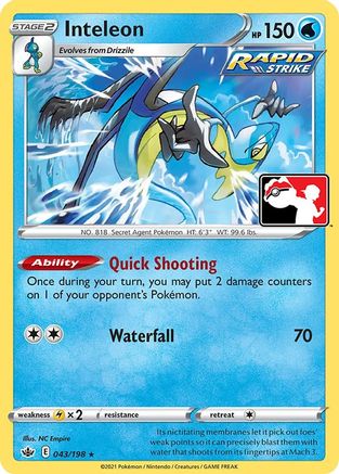 Inteleon (43) 043  Prize Pack Series Cards - Rare
