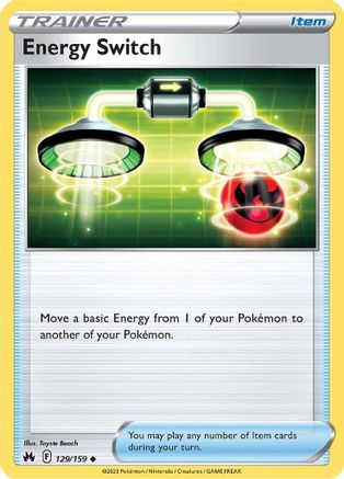 Energy Switch 129/159  - Reverse Holofoil Crown Zenith - Uncommon