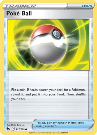 Poke Ball 137/159  - Reverse Holofoil Crown Zenith - Common