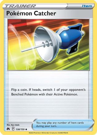 Pokemon Catcher 138/159  - Reverse Holofoil Crown Zenith - Uncommon