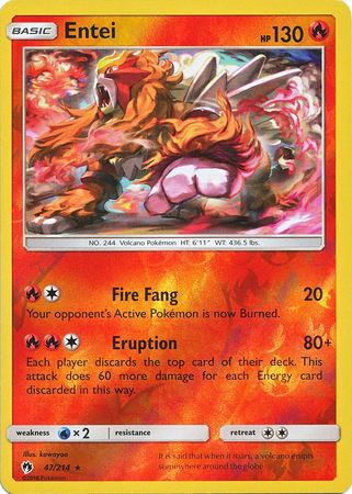 Entei - 47/214 - Rare - Reverse Holofoil