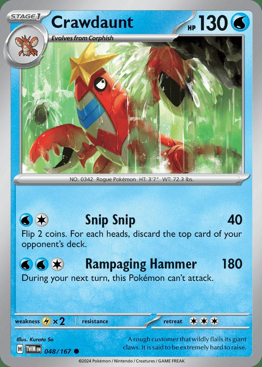 Crawdaunt - 048/167 - Common - Reverse Holo