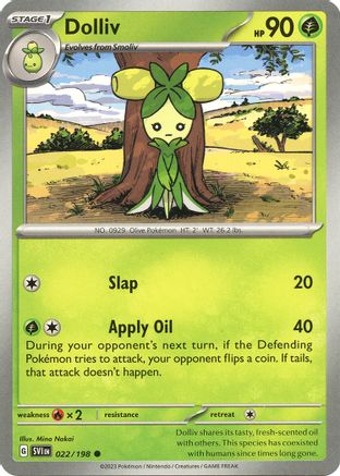 Dolliv 022/198  - Reverse Holofoil SV01 Scarlet & Violet Base Set - Common