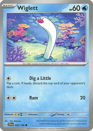 Wiglett 056/198  - Reverse Holofoil SV01 Scarlet & Violet Base Set - Common