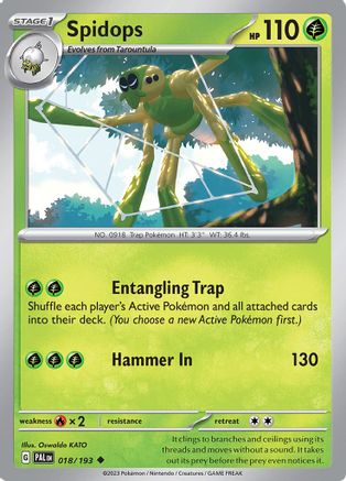 Spidops 018/193  - Reverse Holofoil SV02 Paldea Evolved - Uncommon