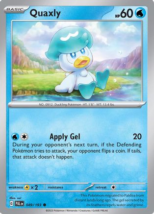 Quaxly 049/193  - Reverse Holofoil SV02 Paldea Evolved - Common