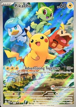 Pikachu - 027 (Pokemon Center Exclusive) 27 - SV Scarlet  Violet Promo Cards Holofoil