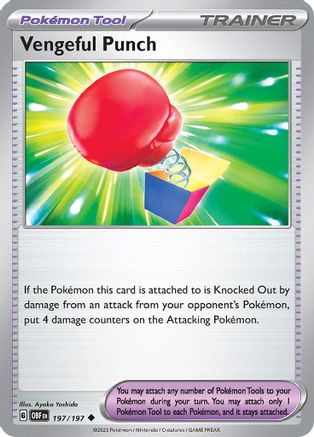 Vengeful Punch 197/197  - Reverse Holofoil SV03 Obsidian Flames - Uncommon