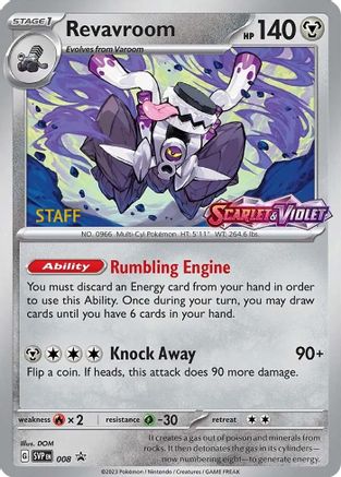 Revavroom - 008 (Prerelease) [Staff] 8 - SV Scarlet  Violet Promo Cards Holofoil