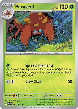 Parasect 047/165  SV Scarlet & Violet 151 - Uncommon