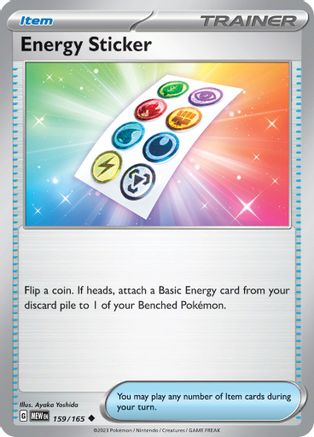 Energy Sticker 159/165  - Reverse Holofoil SV Scarlet & Violet 151 - Uncommon