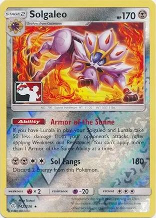 Solgaleo 142  - Reverse Holofoil League & Championship Cards - Holo Rare