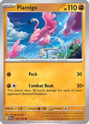 Flamigo 106/182  - Reverse Holofoil SV04 Paradox Rift - Common