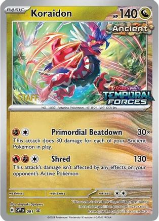 Koraidon - 091 (Prerelease) [Staff] 91 - SV Scarlet  Violet Promo Cards Holofoil