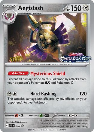 Aegislash - 060 (Prerelease) [Staff] 60 - SV Scarlet  Violet Promo Cards Holofoil