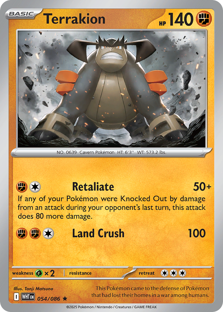 Terrakion - 054/086 - Rare - Reverse Holofoil