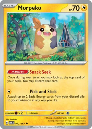Morpeko 072/167  - Reverse Holofoil SV06 Twilight Masquerade - Uncommon