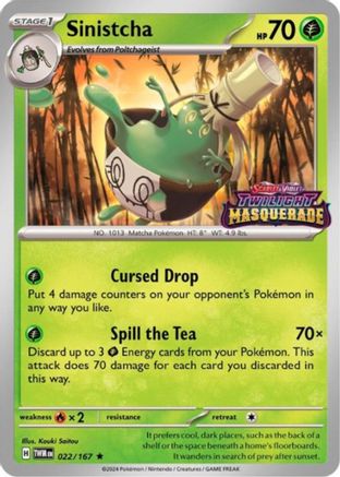 Sinistcha 022/167  - Holofoil SV Scarlet & Violet Promo Cards - Promo