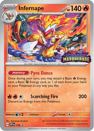 Infernape - 116 (Prerelease) [Staff] 116 - SV Scarlet  Violet Promo Cards Holofoil