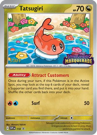 Tatsugiri - 118 (Prerelease) [Staff] 118 - SV Scarlet  Violet Promo Cards Holofoil
