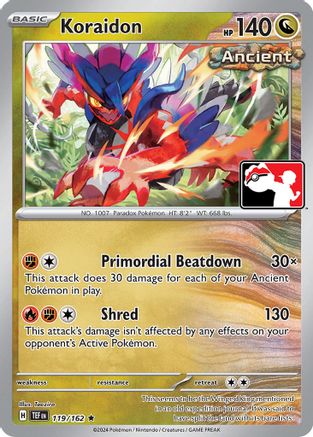 Koraidon 119/162  Prize Pack Series Cards - Rare