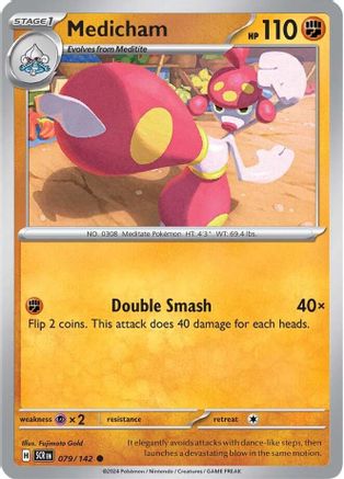 Medicham 079/142  - Reverse Holofoil SV07 Stellar Crown - Common