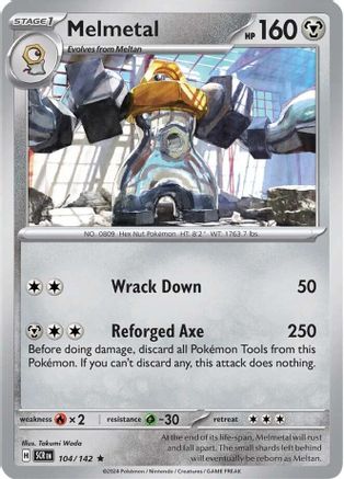 Melmetal 104/142  - Holofoil SV07 Stellar Crown - Rare