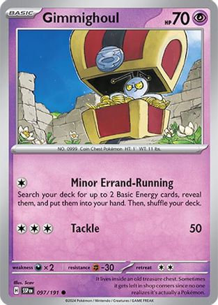 Gimmighoul 097/191  - Reverse Holofoil SV08 Surging Sparks - Common