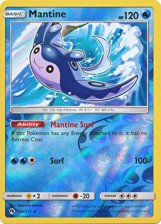 Mantine - 58/214 - Uncommon - Reverse Holofoil